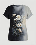 Blouses Tunic V-Neck Women Floral
