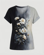Blouses Tunic V-Neck Women Floral