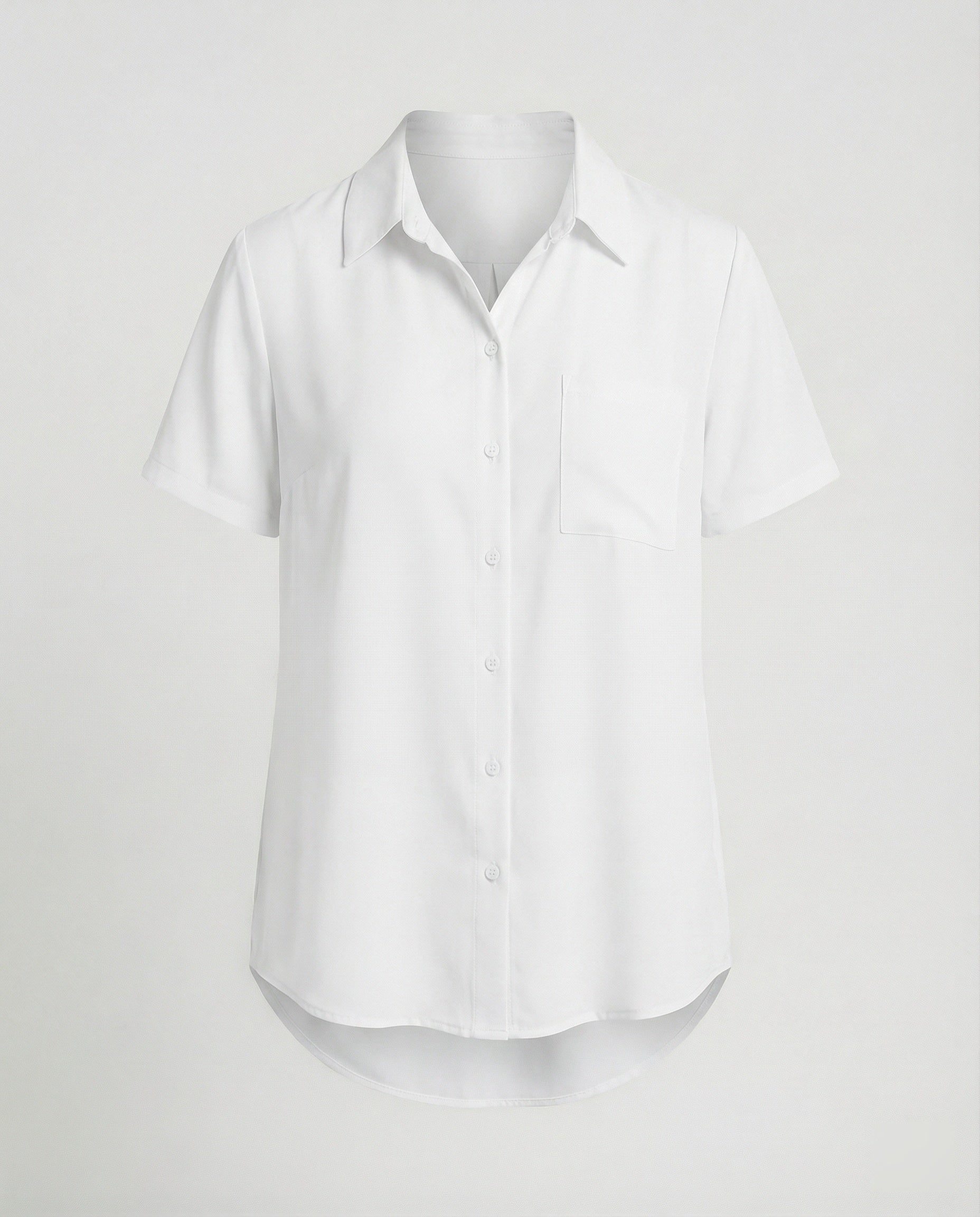 Short Sleeve Blouse Top Women with Chest Pocket