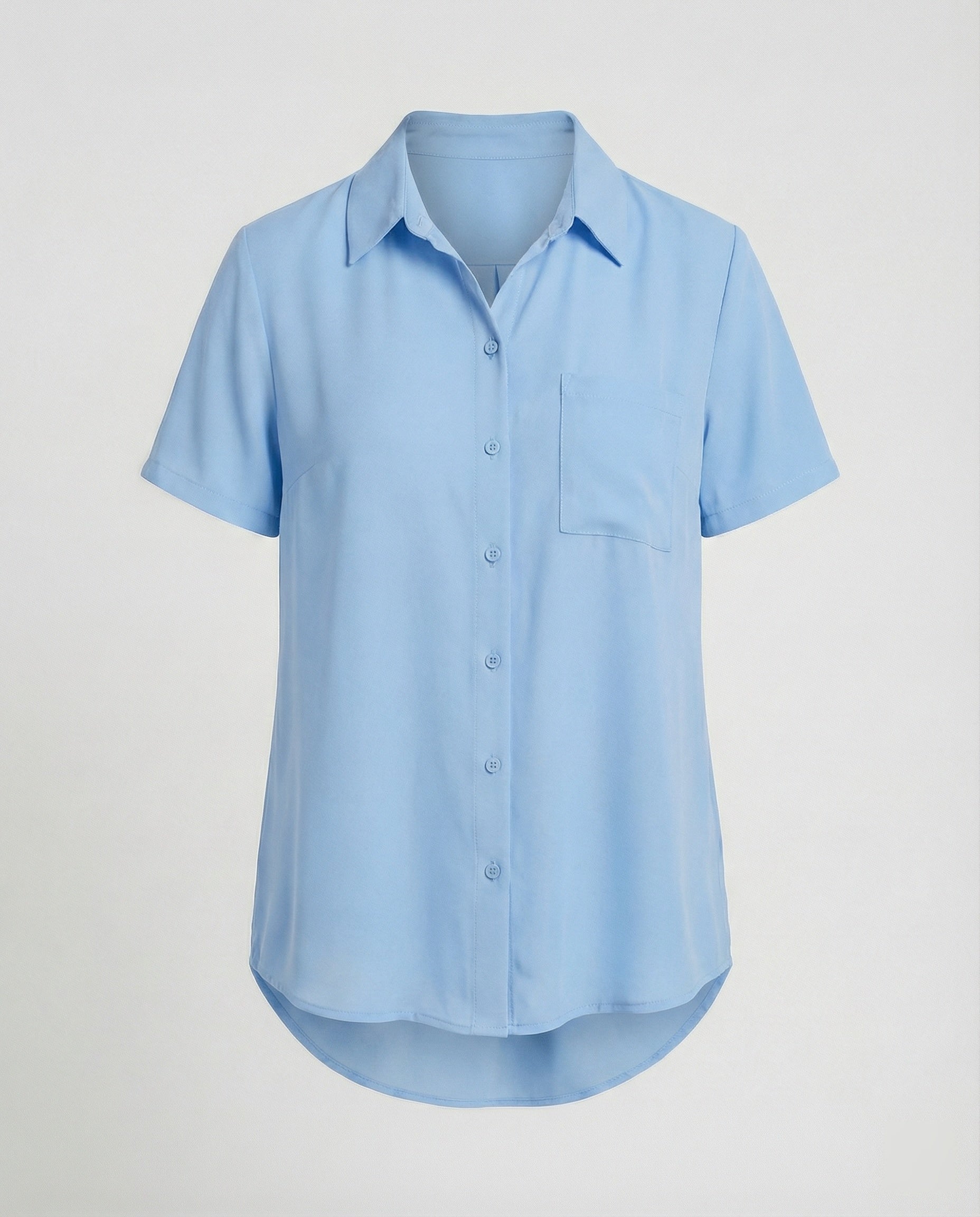 Short Sleeve Blouse Top Women with Chest Pocket