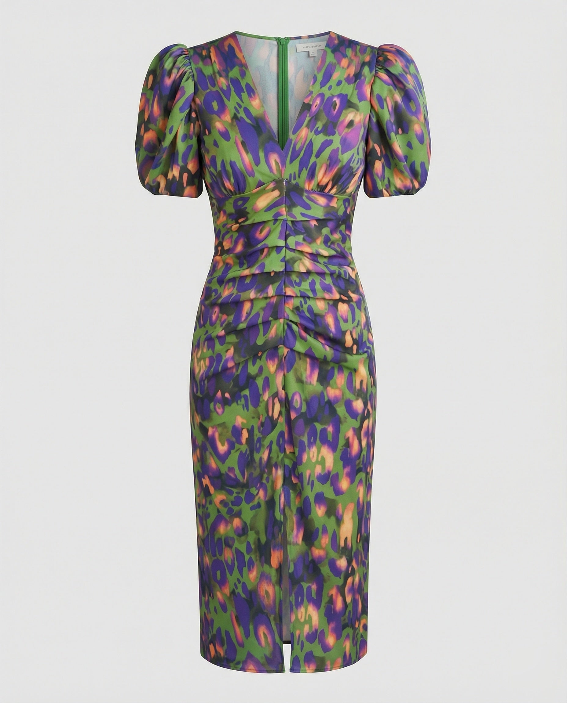 Women's evening dress with voluminous puff sleeves