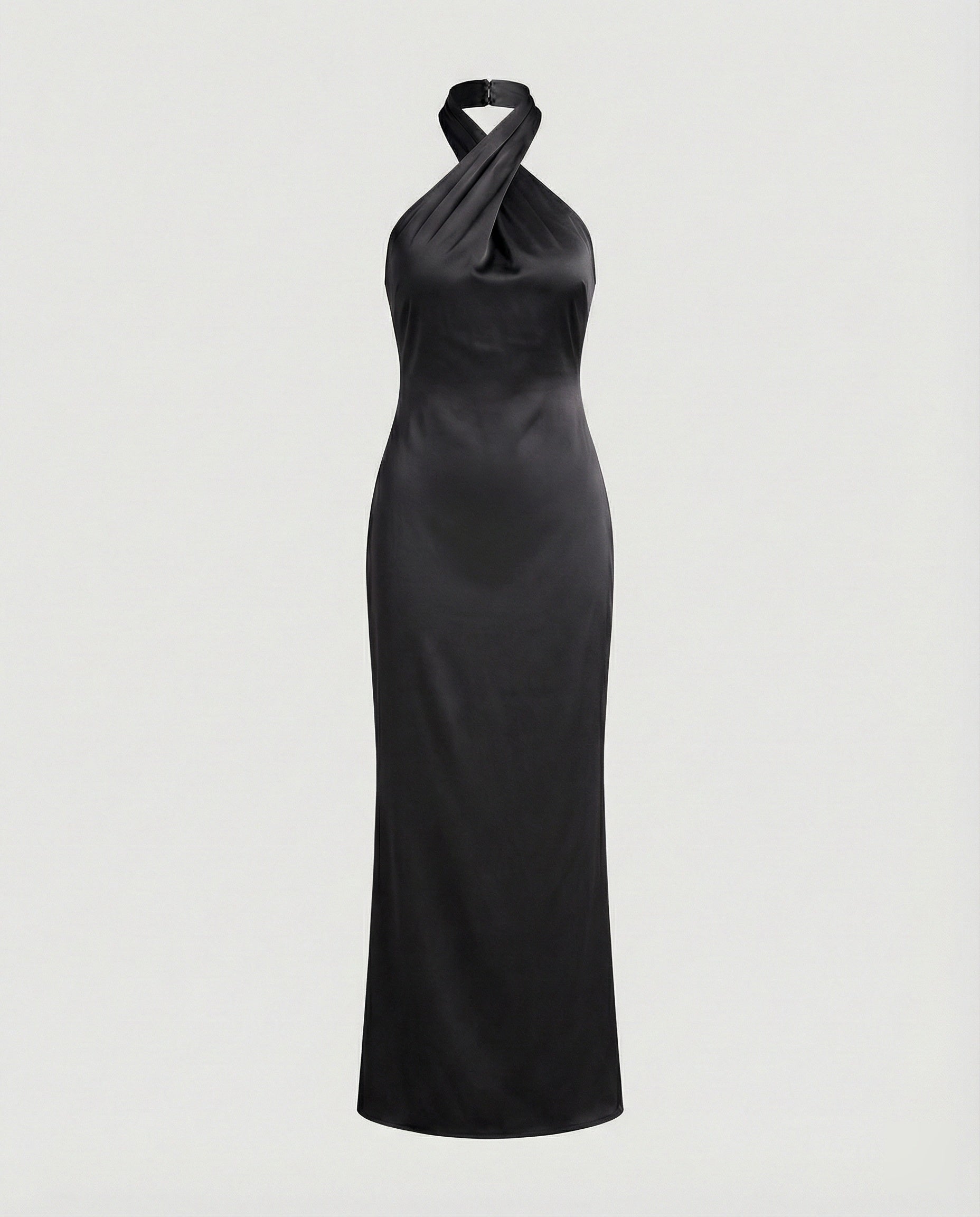 Women's Elegant Evening Dress with Asymmetrical Halter Neck and Figure-Flattering Cut