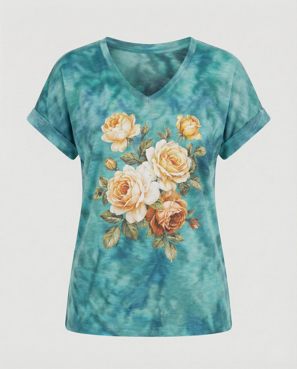 Blouses Tunic V-Neck Women Floral