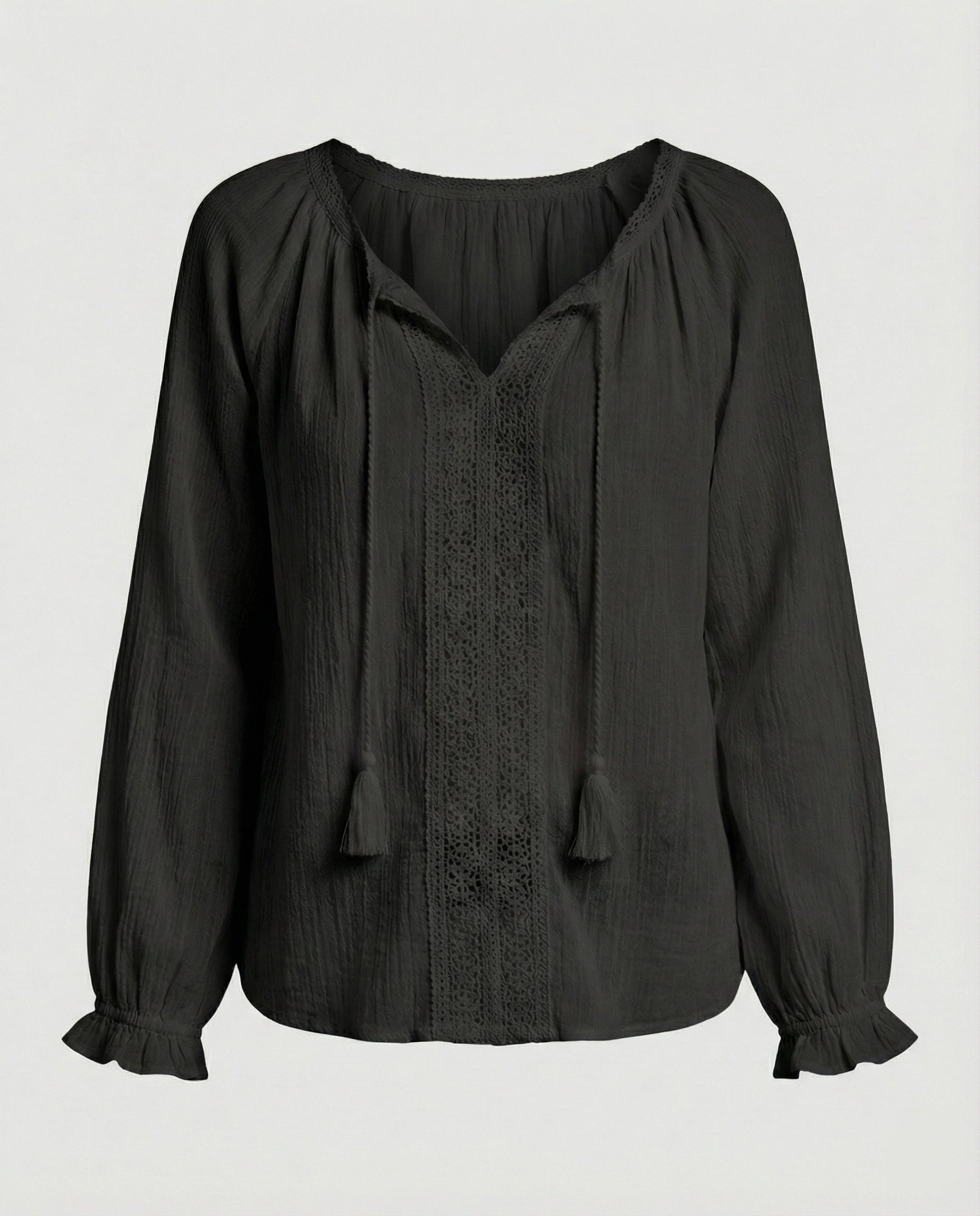 Women Boho Blouse Top with Lace Summer