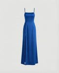 Women Elegant Evening Dress with Flowing Skirt and Deep Slit