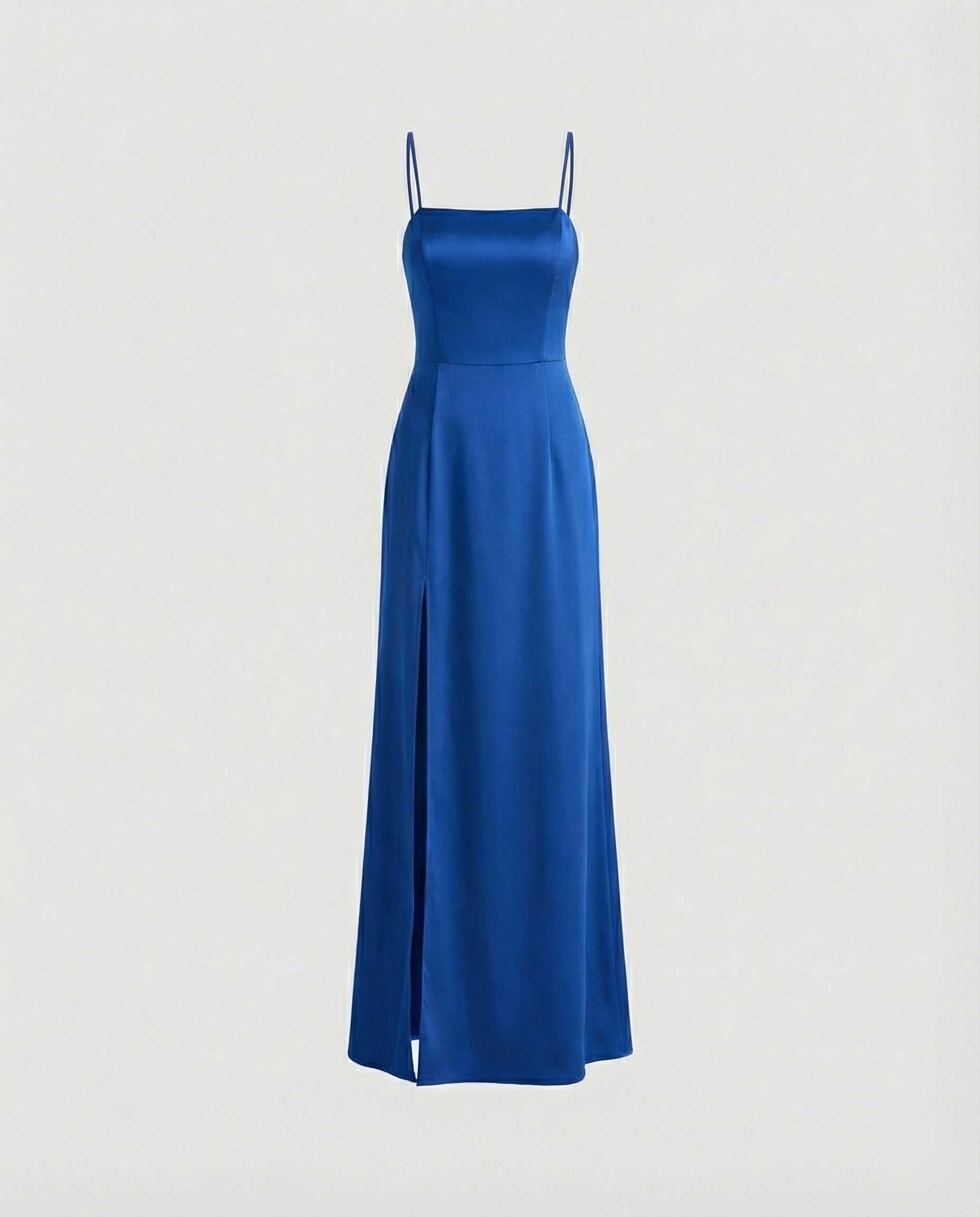 Women Elegant Evening Dress with Flowing Skirt and Deep Slit