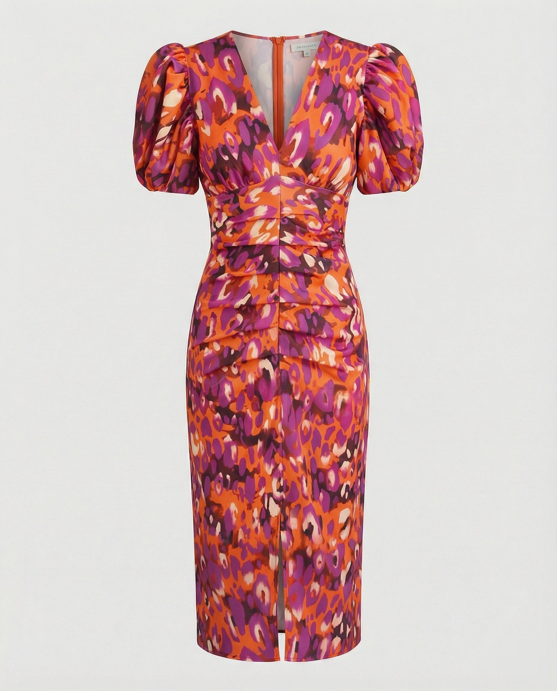 Women's evening dress with voluminous puff sleeves