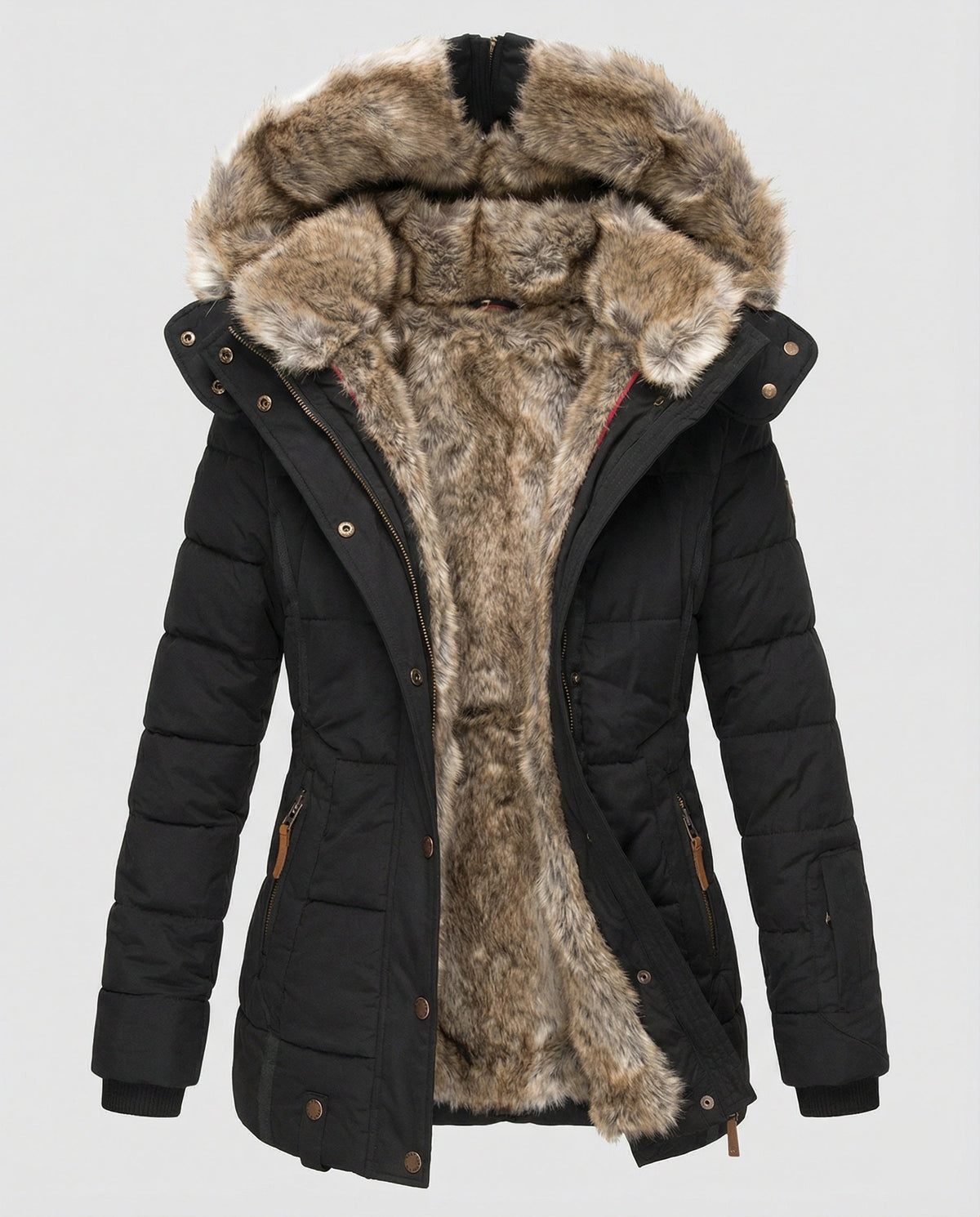 Fashion Glam | Warm waterproof winter coat with lining and hood