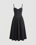 Women Elegant Long Dress with Tailored Silhouette and Flared Skirt