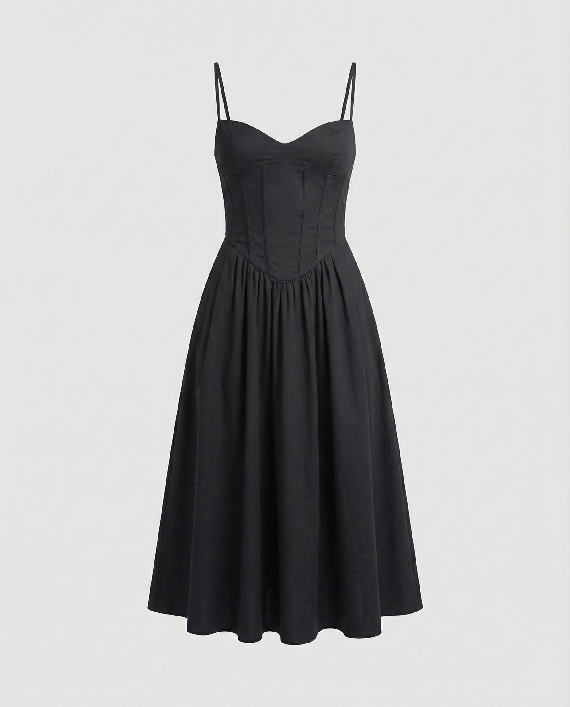 Women Elegant Long Dress with Tailored Silhouette and Flared Skirt