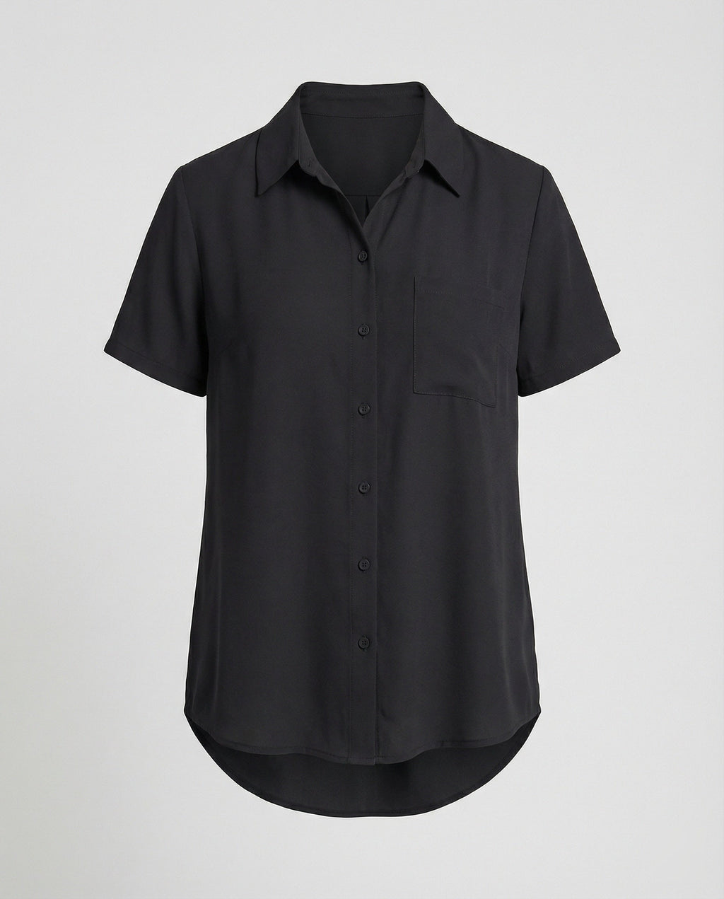 Short Sleeve Blouse Top Women with Chest Pocket