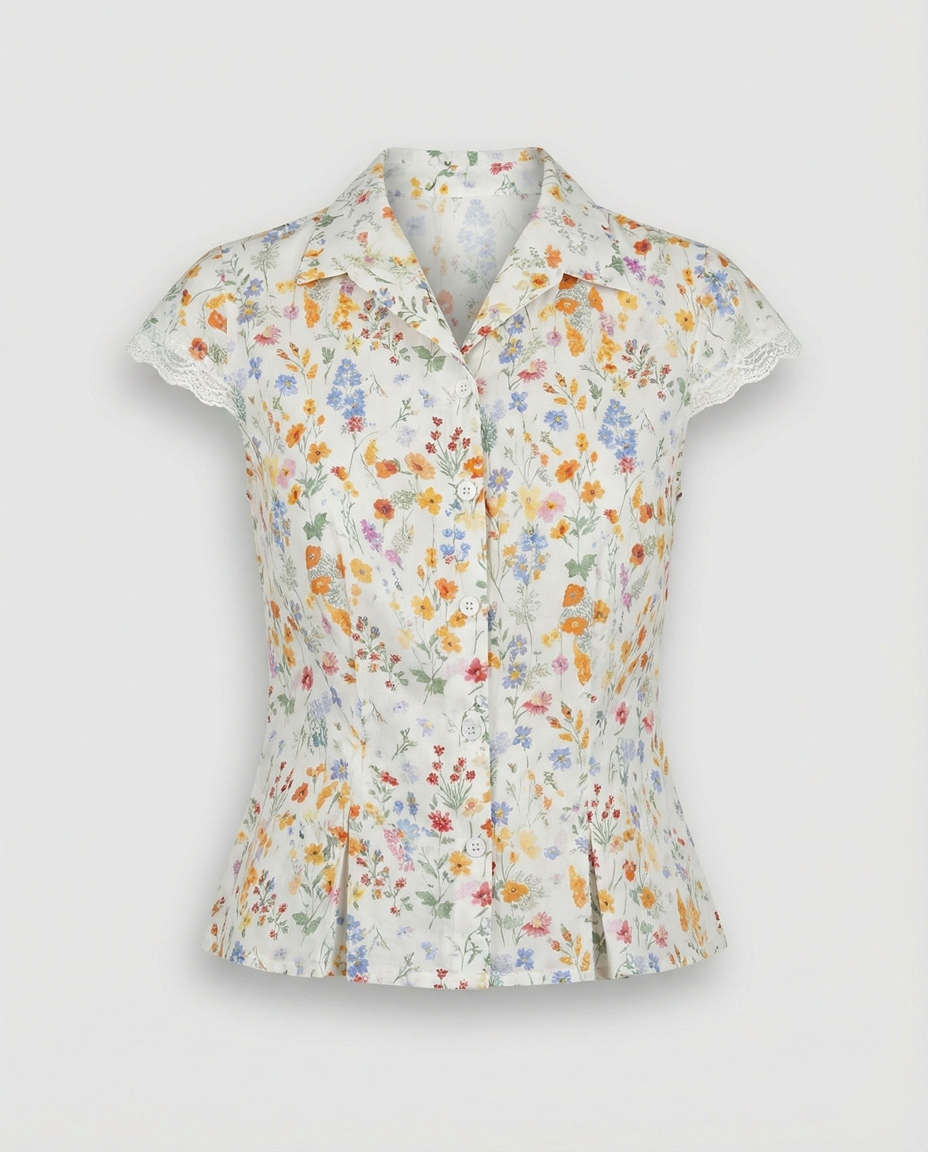 Women's Blouse Top Lace Short Sleeve