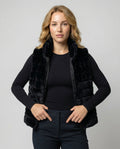 Quilted vest made of faux fur for women-Fashion Glam
