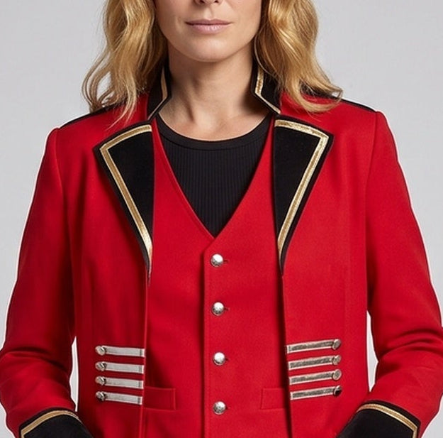 Ladies elegant tailcoat suit with detailed appliqués Fashion Glam