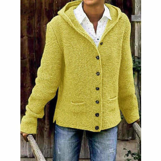 Fashion Glam Hooded Knit Coat