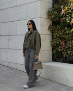 Fashion Glam | Suede Bomber Jacket