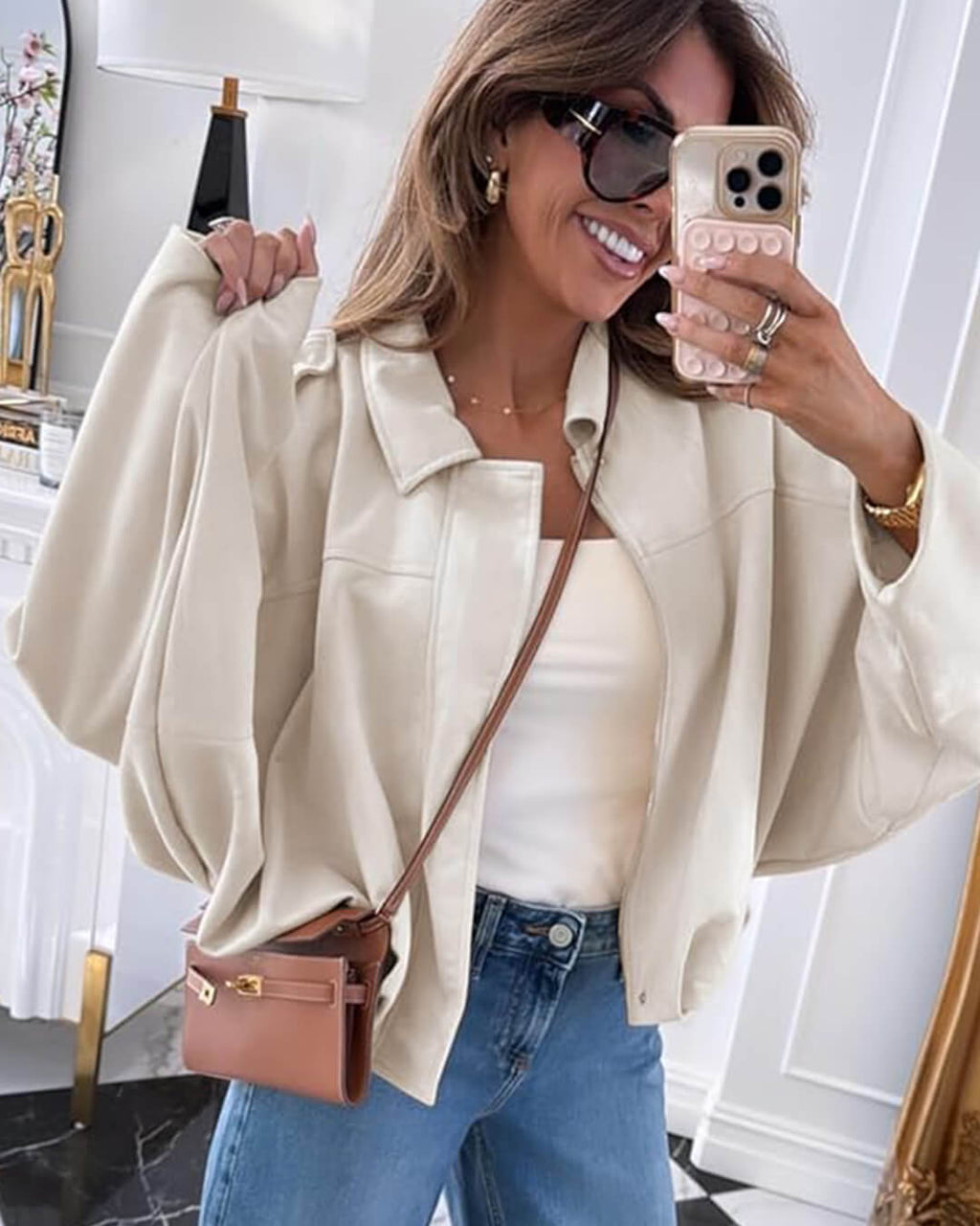 Fashion Glam | Suede Bomber Jacket