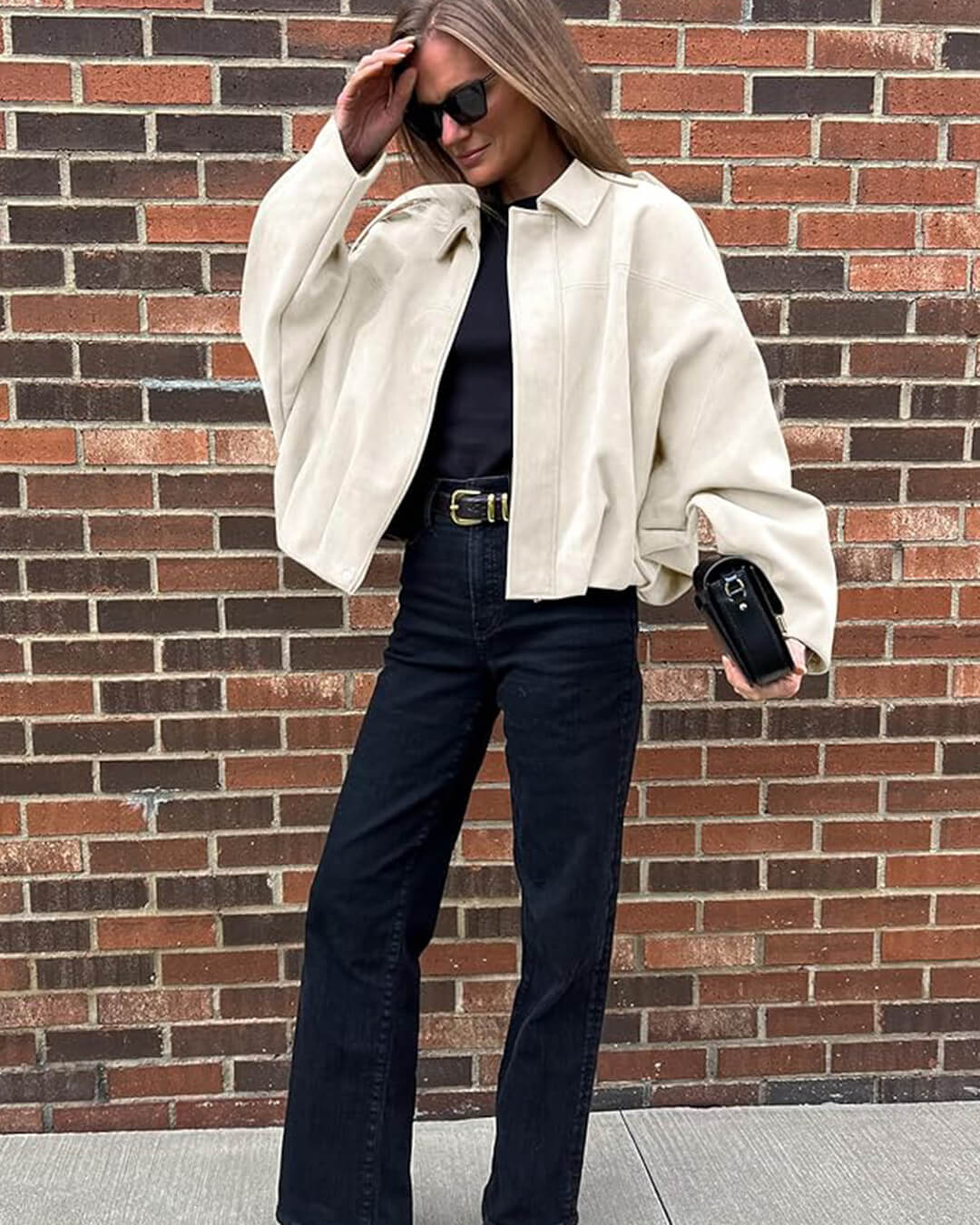 Fashion Glam | Suede Bomber Jacket
