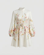 Short Blouse Dress Women With Belt-Fashion Glam