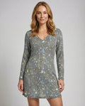 Silver V-neck Mini Dress-Fashion Glam