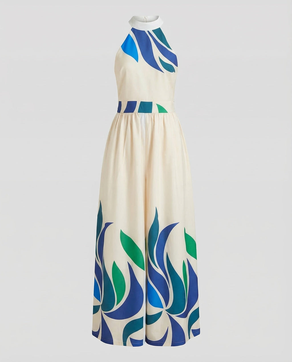 Sleeveless Maxi Dress Women Stand Collar Ruched Skirt-Fashion Glam