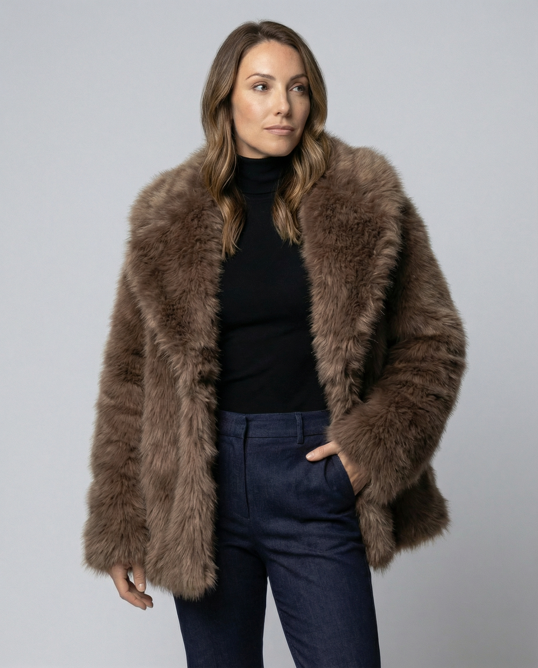 Soft Short Faux Fur Jacket-Fashion Glam