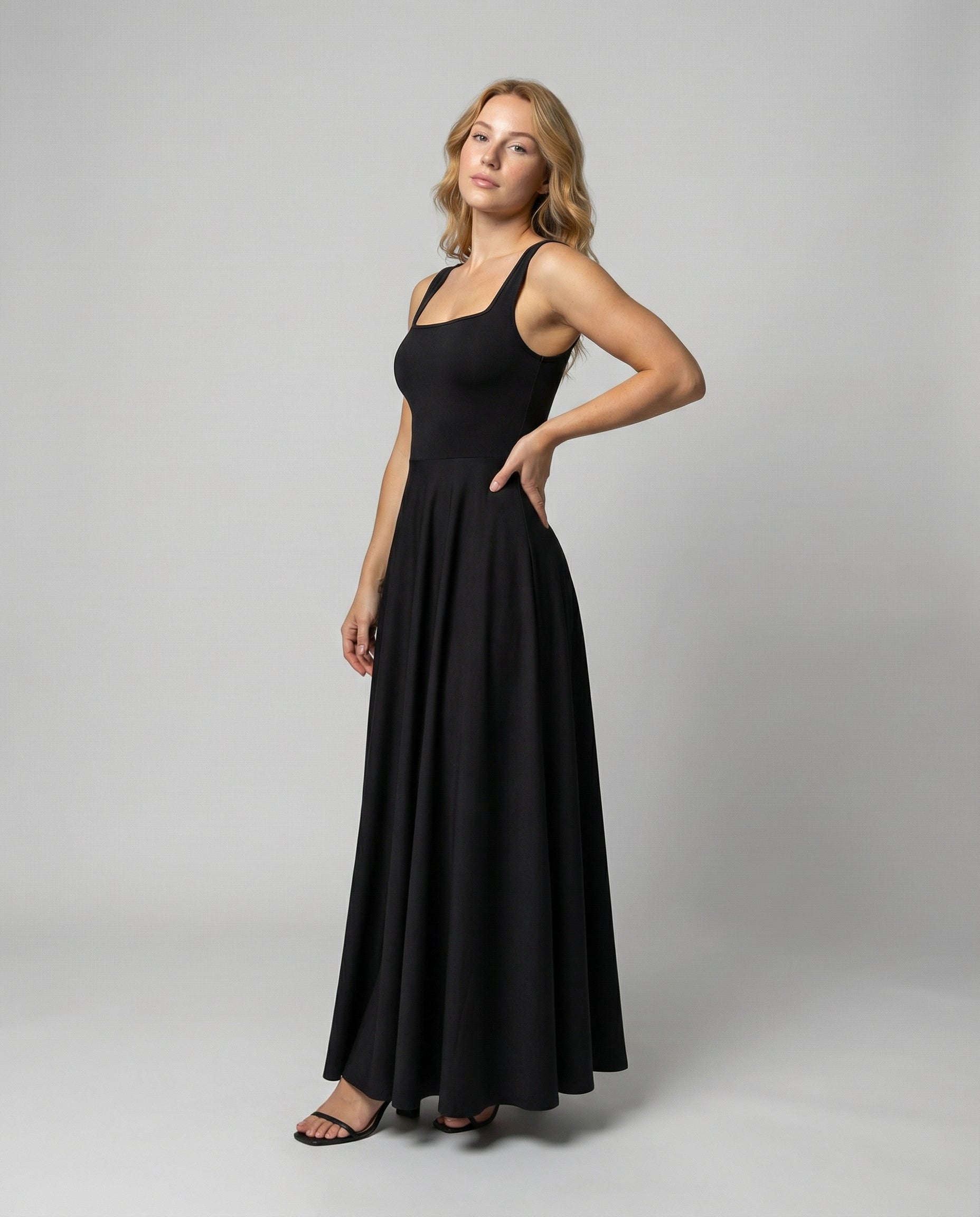 Soft Square Maxi Dress Women-Fashion Glam
