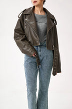 Fashion Glam | Short-Cut Biker Jacket - Vintage & Stylish