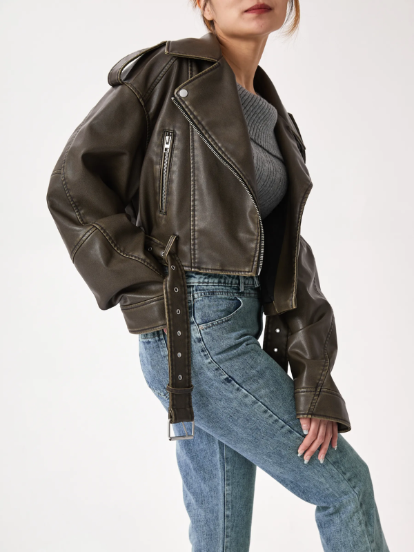 Fashion Glam | Short-Cut Biker Jacket - Vintage & Stylish