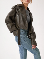 Fashion Glam | Short-Cut Biker Jacket - Vintage & Stylish