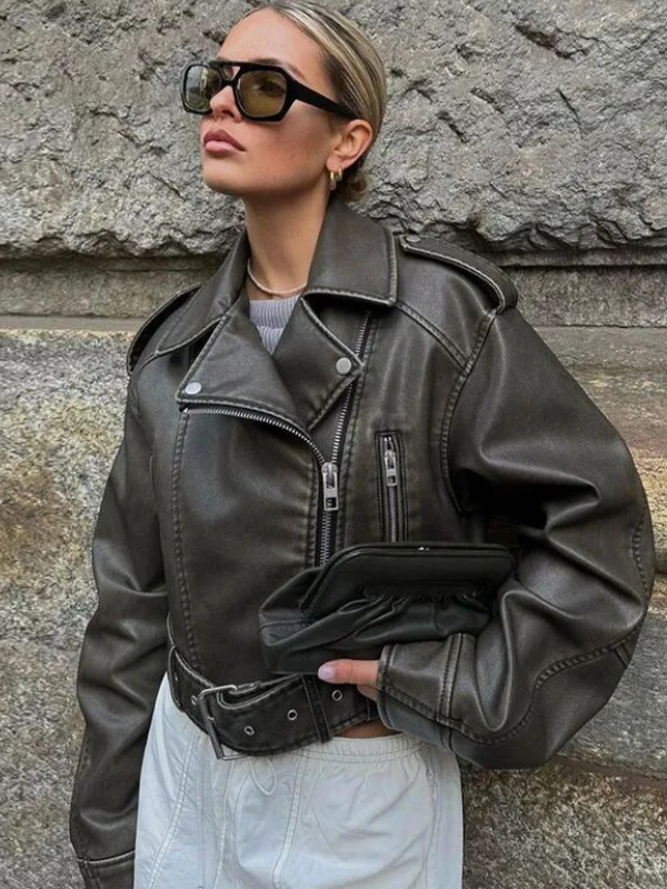 Fashion Glam | Short-Cut Biker Jacket - Vintage & Stylish