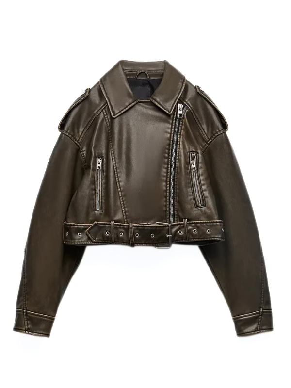 Fashion Glam | Short-Cut Biker Jacket - Vintage & Stylish