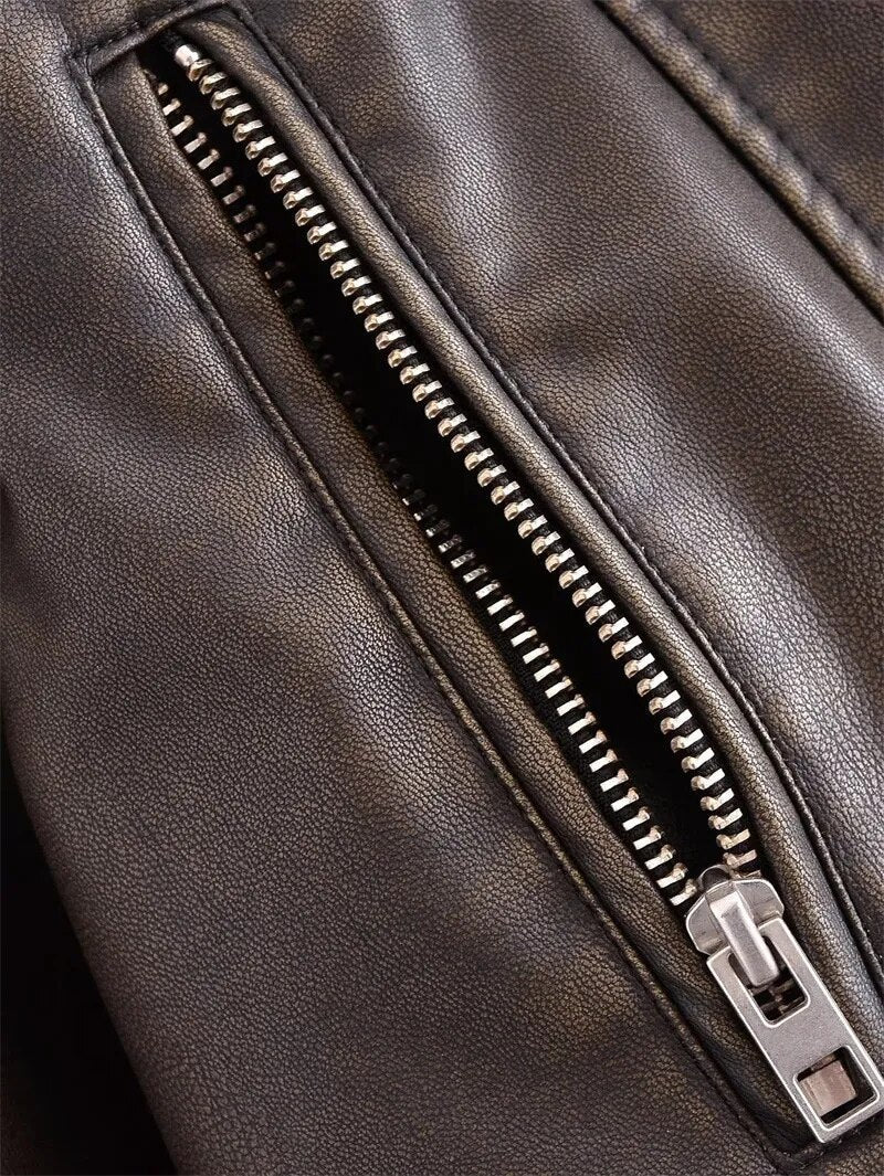 Fashion Glam | Short-Cut Biker Jacket - Vintage & Stylish