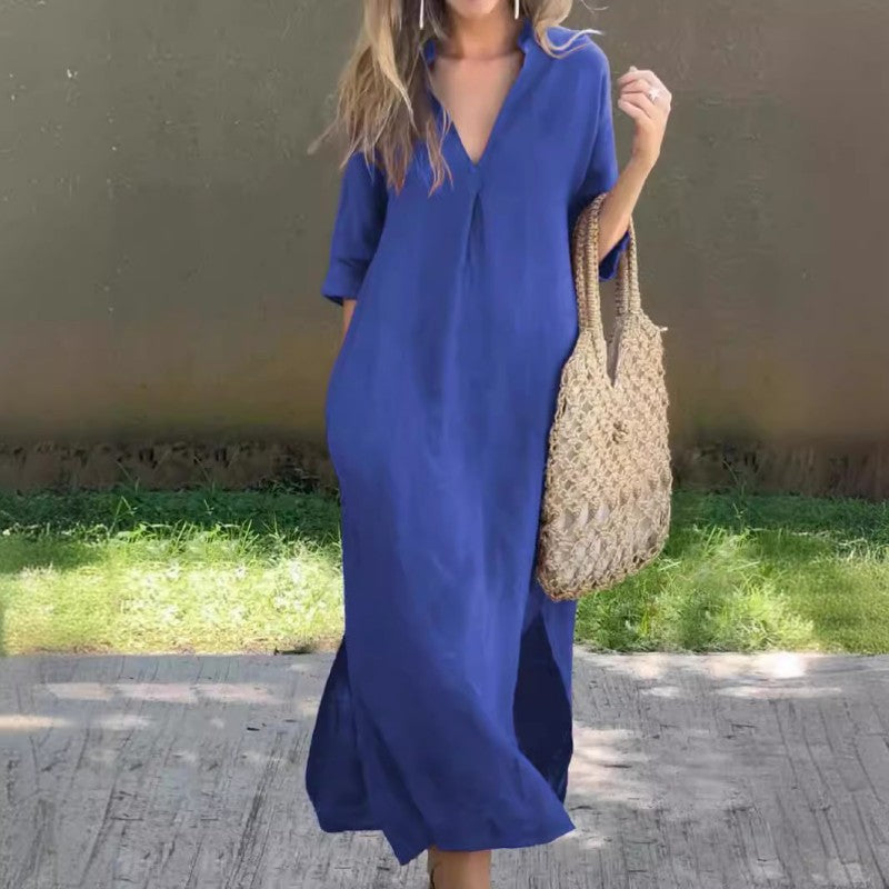 DELILAH – ELEGANT V-SLIT EVENING DRESS