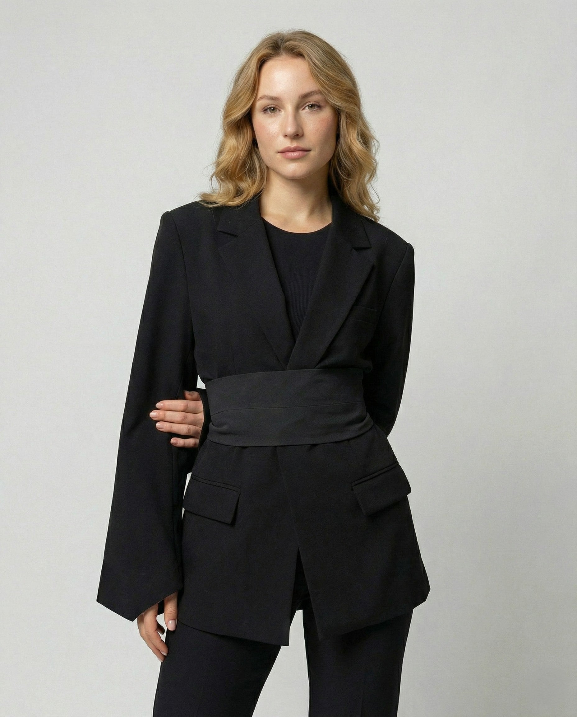 Tailored Belt Blazer Women-Fashion Glam