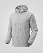 Unisex nan functional travel and trekking jacket with hood, breathable lightweight material and concealed zip pockets Fashion Glam-Fashion Glam