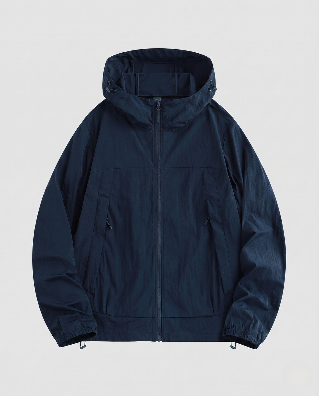 Unisex nan lightweight hooded outdoor jacket with water-repellent DWR coating and adjustable hem Fashion Glam-Fashion Glam