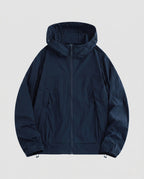 Unisex nan lightweight hooded outdoor jacket with water-repellent DWR coating and adjustable hem Fashion Glam-Fashion Glam