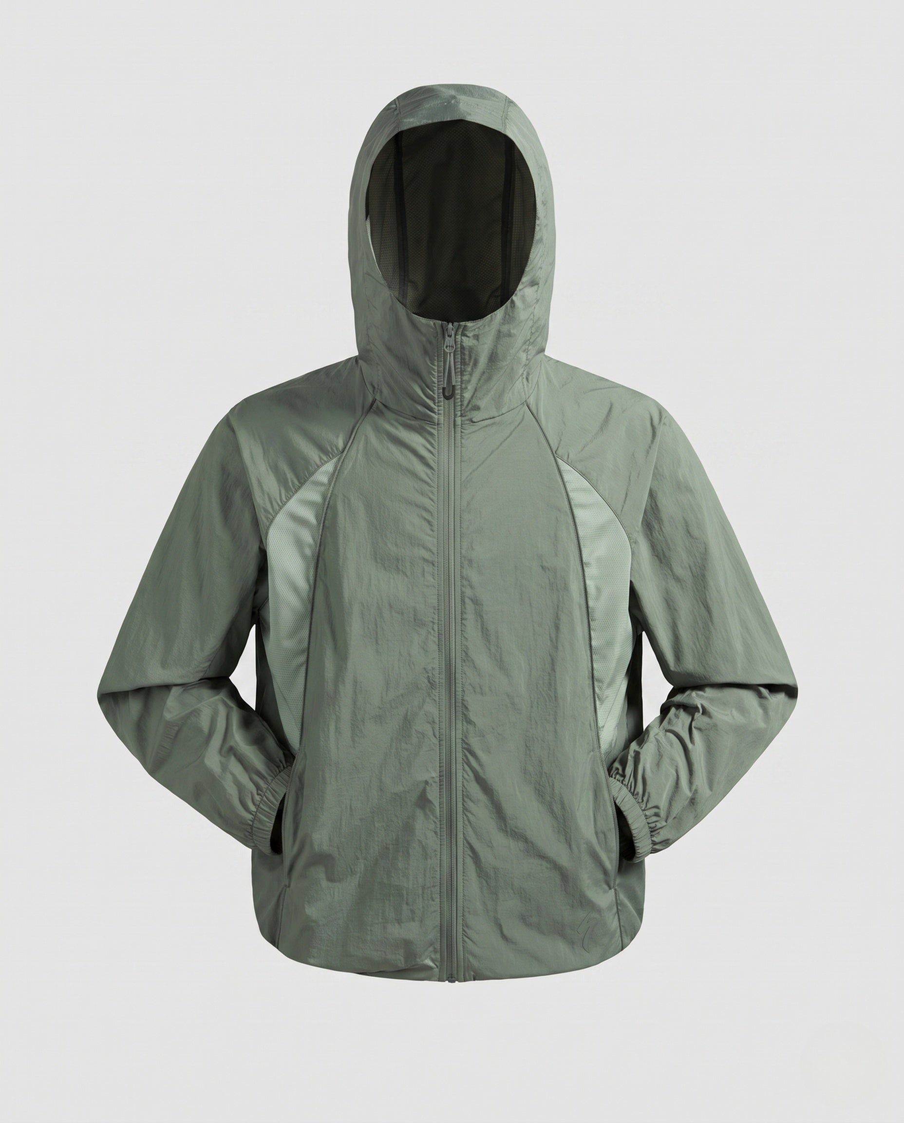 Unisex nan lightweight running and wind jacket with hood, breathable mesh inserts and packing function Fashion Glam-Fashion Glam