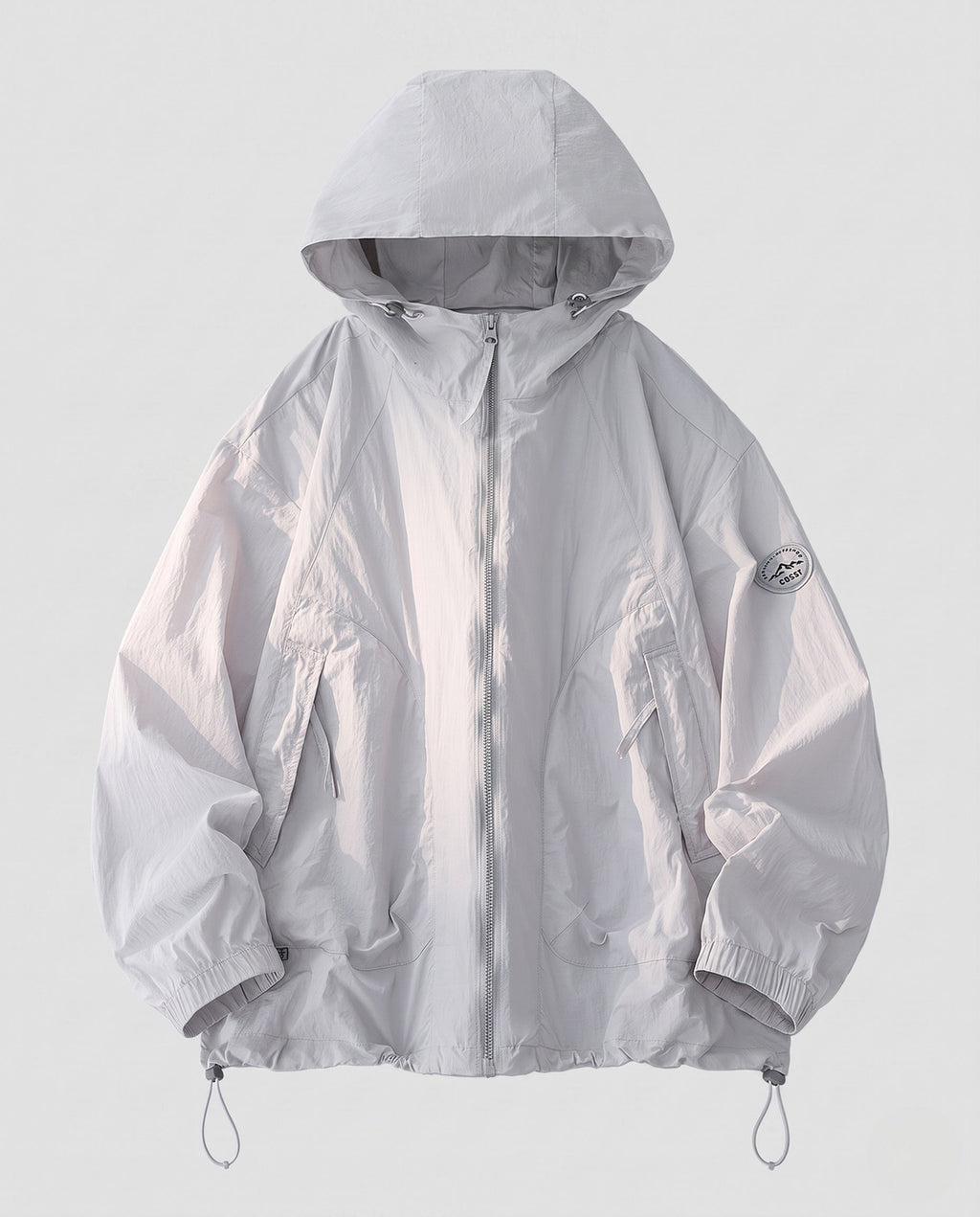 Unisex nan lightweight windproof hooded jacket in oversized cut with adjustable hem Fashion Glam-Fashion Glam