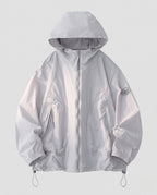 Unisex nan lightweight windproof hooded jacket in oversized cut with adjustable hem Fashion Glam-Fashion Glam