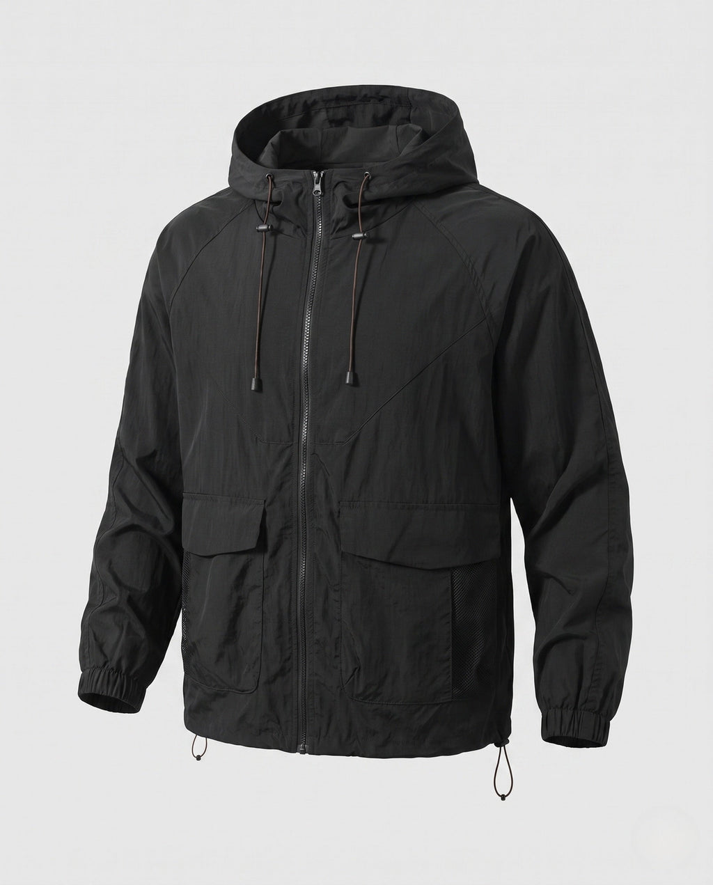 Unisex nan ultra-light windbreaker with adjustable hood, large cargo pockets, and breathable mesh inserts Fashion Glam-Fashion Glam