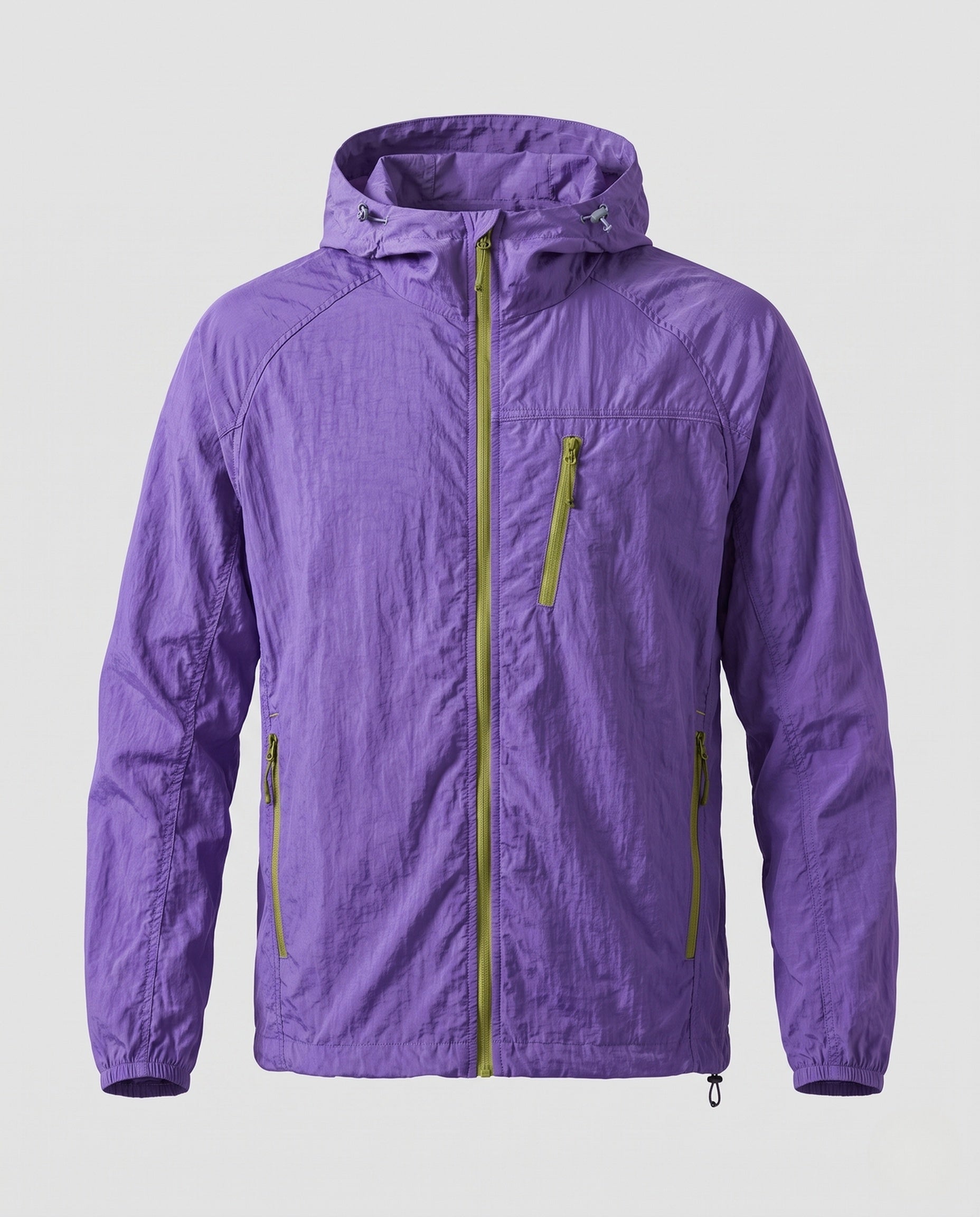 Unisex nan ultralight hoodie jacket with pack function, wind and water-repellent DWR coating and zippered pockets Fashion Glam-Fashion Glam