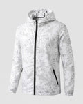 Unisex nan ultralight tropical leaf pattern hooded windbreaker with concealed pockets and packing function Fashion Glam-Fashion Glam