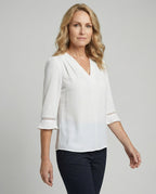 Women's Blouse Top Women's V-Neck Crepe