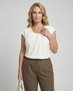 Women's blouse top elegant round neck