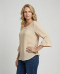 Women's Blouse Top with Ruffle Sleeves Structured
