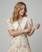 Women's floral dress with puff sleeves