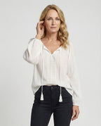 Women Boho Blouse Top with Lace Summer
