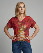 Blouses Tunic V-Neck Women Floral